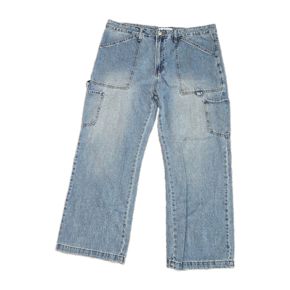 S.O.N.G. Jeans 17/33 (Actual 26")Baggy Wide Leg Y2K Style Lt Wash Carpenter